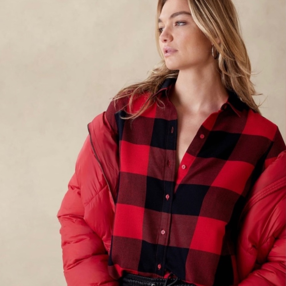 Banana republic boyfriend flannel shirt